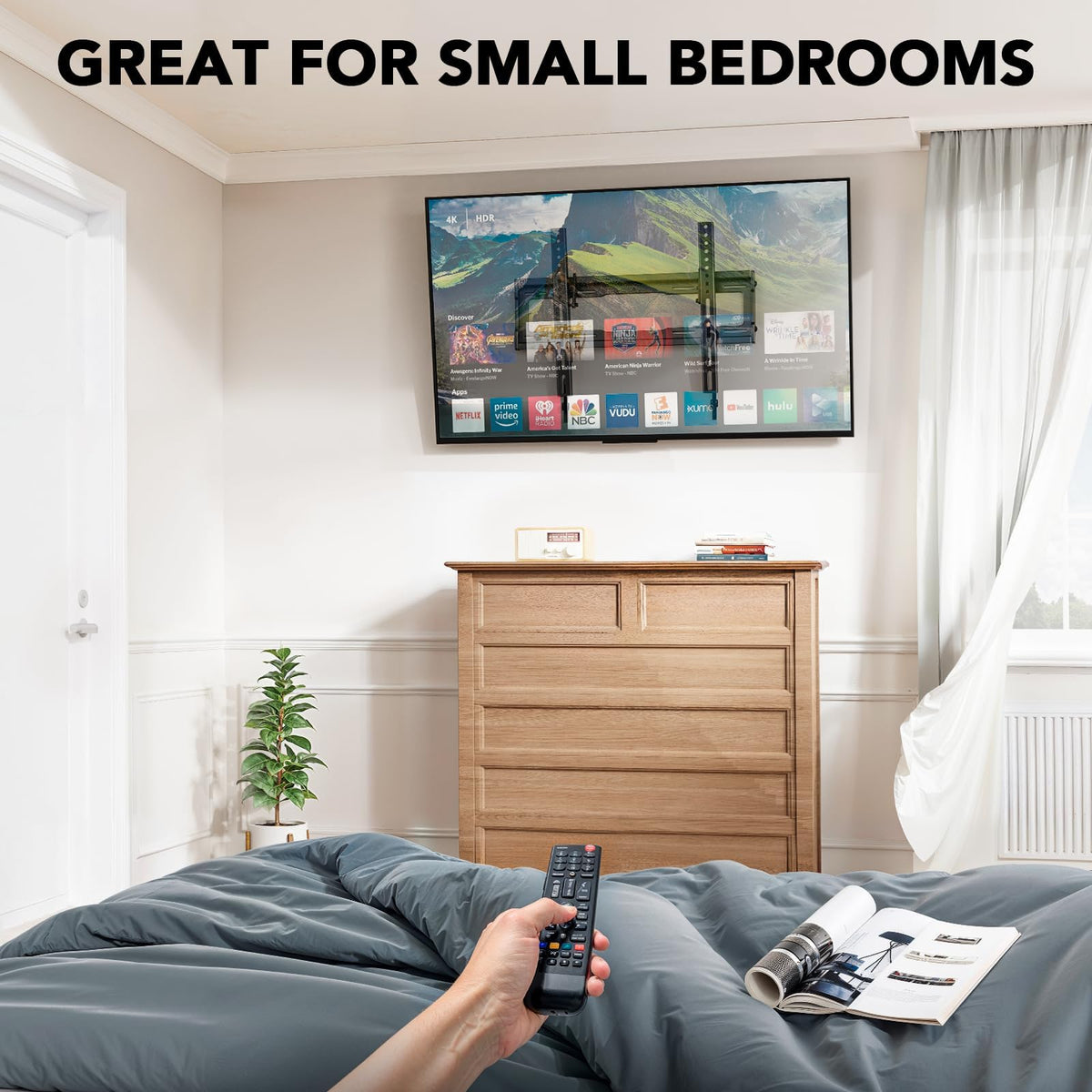 Pipishell secure strap locking system prevents accidental TV slips.