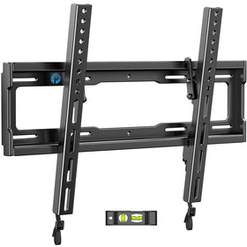 Pipishell tilt TV wall mount demonstrates a sleek low-profile setup for enhanced viewing angle.