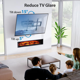 Pipishell mounted TV in living room demonstrating flexible placement and aesthetics