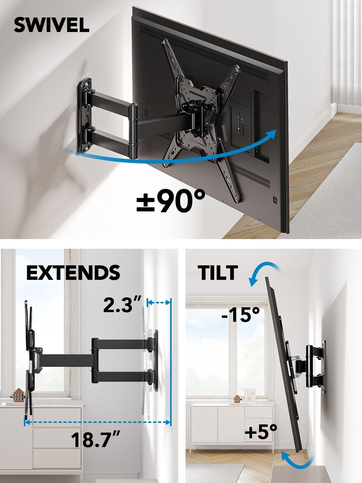 Pipishell extendable arm enables closer viewing when seated.