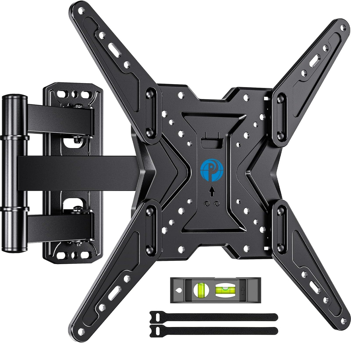 Pipishell full-motion arm demonstrates flexible viewing angles for living rooms.