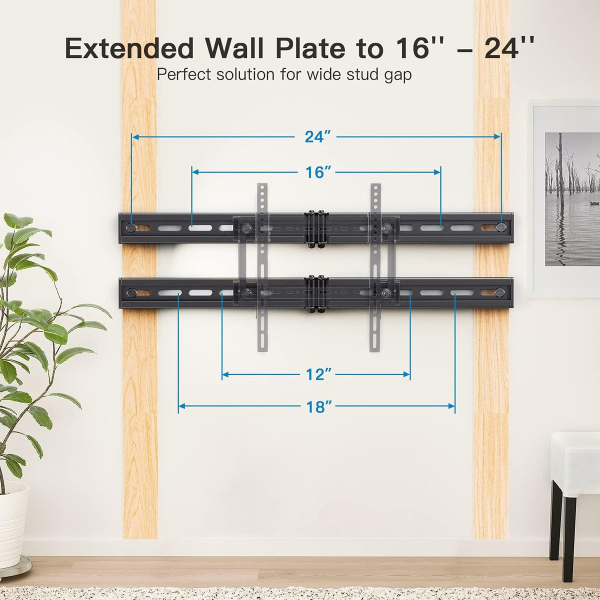Pipishell extension bracket with sliding function centers misaligned TVs.