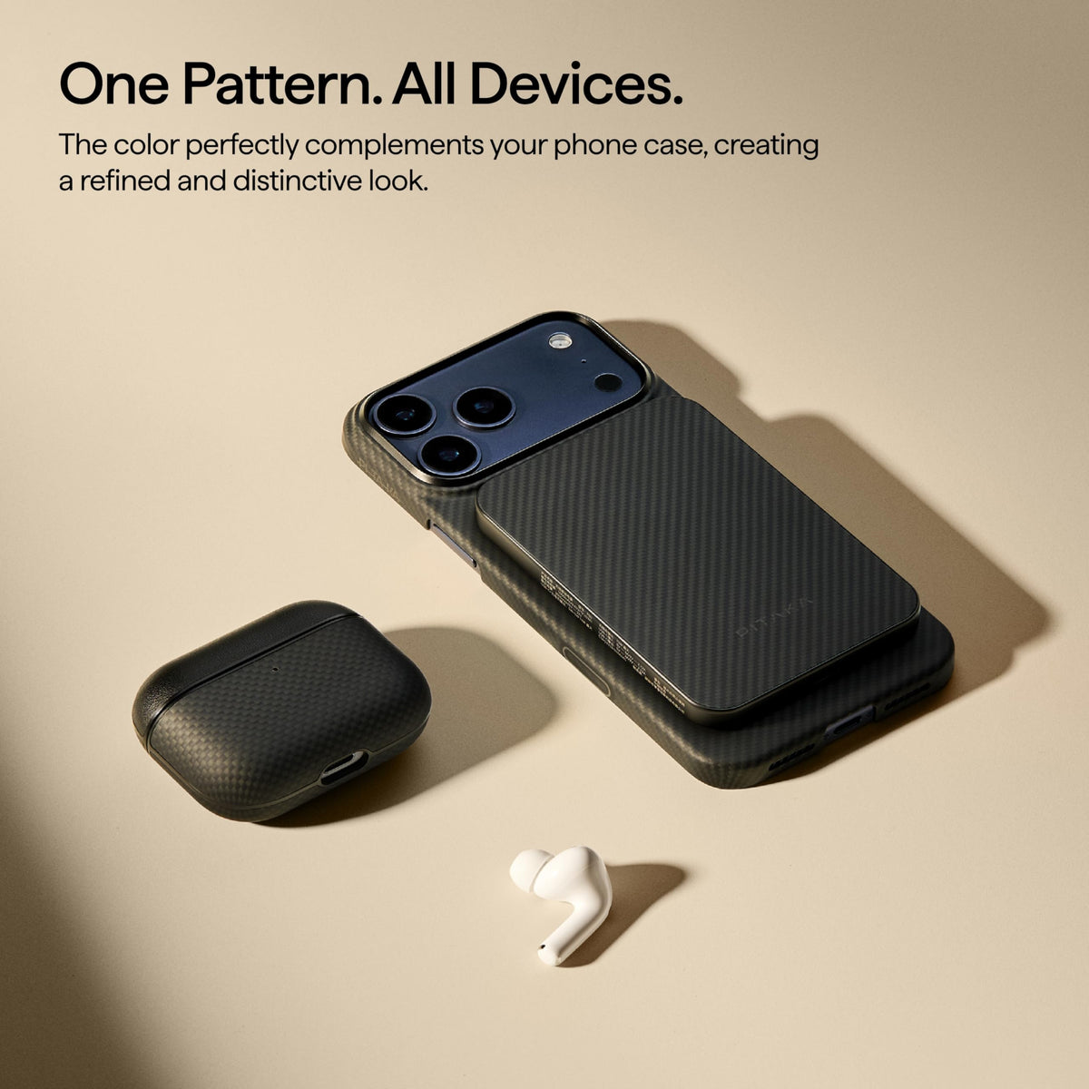 Pitaka AirPods Pro 3 case complements Pitaka phones for a cohesive look.