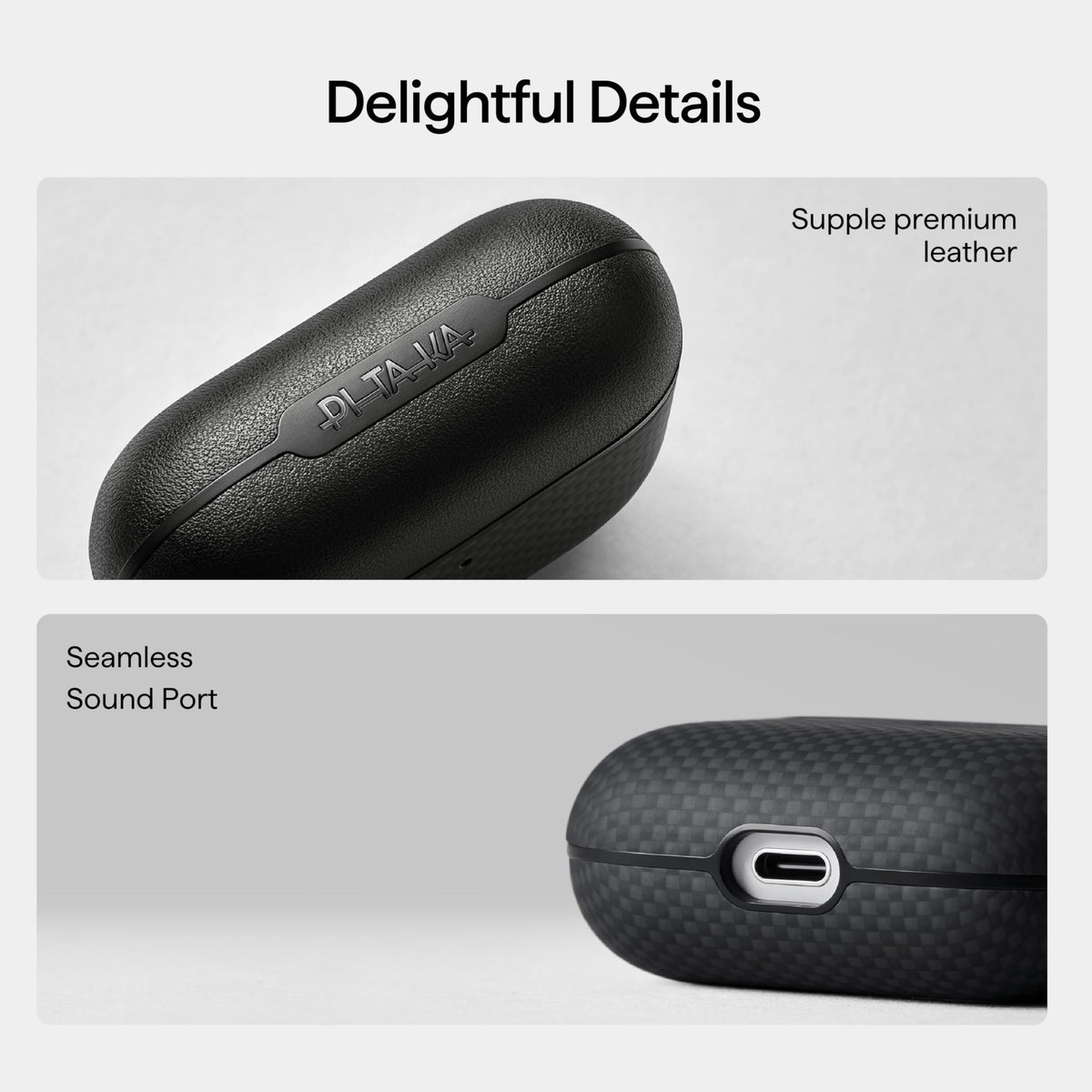 Pitaka AirPods Pro 3 case in Black and Grey with durable weave.