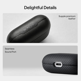 Pitaka AirPods Pro 3 case in Black and Grey with durable weave.