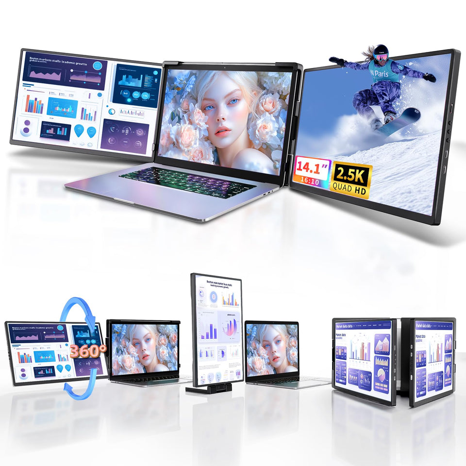 Pitycbo 3-screen setup expands your workspace for seamless multitasking.
