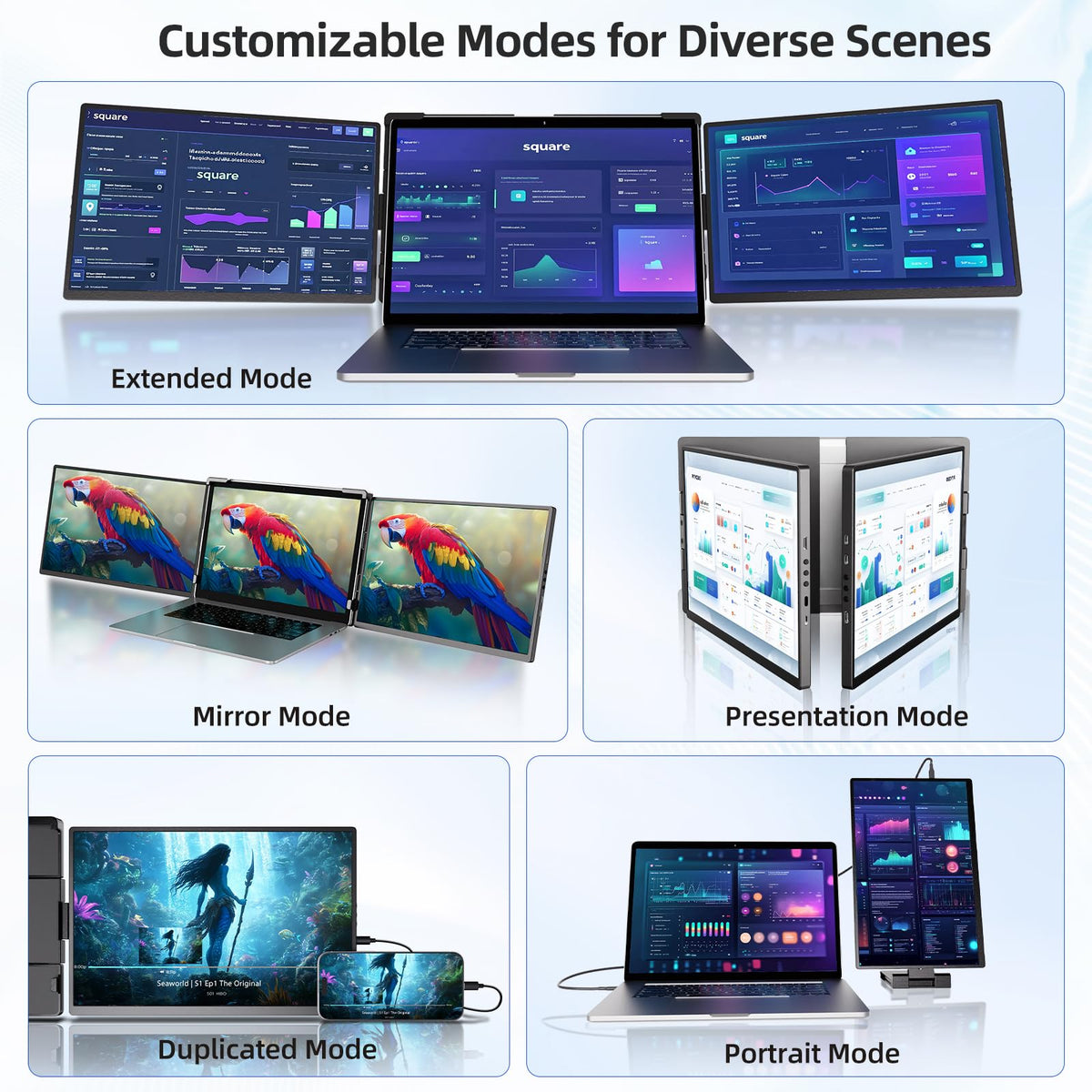 Pitycbo detachable-vertical-screen provides portrait mode for reading and timelines.