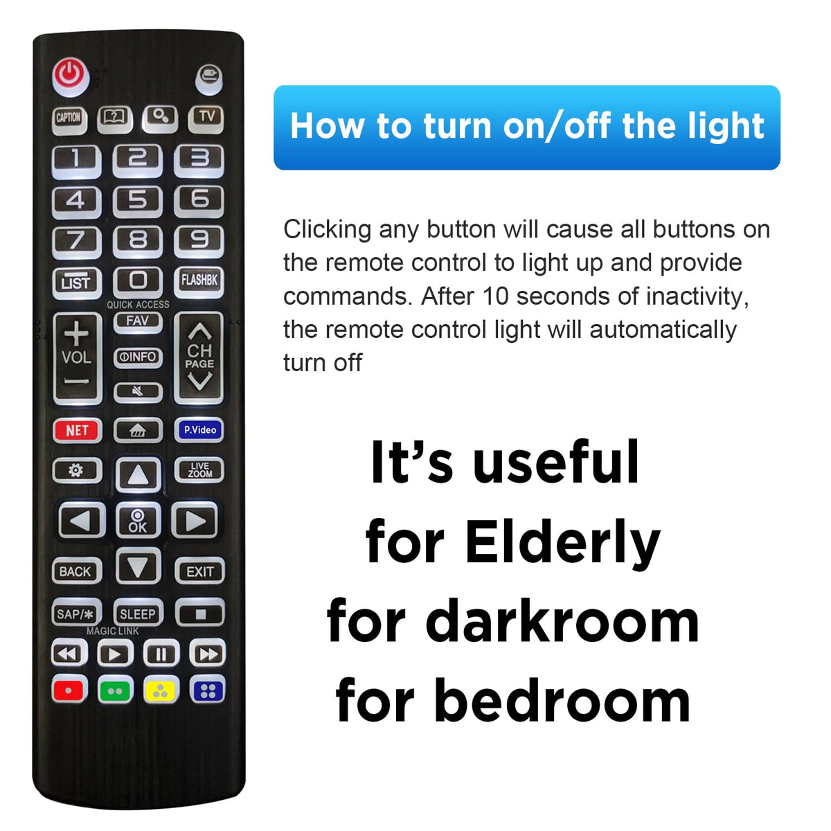 Piudekei remote ergonomic design for comfortable viewing sessions