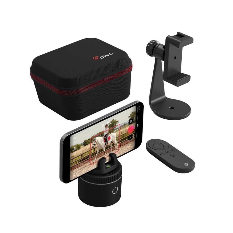 Pivo Equestrian Pod main shot demonstrates hands-free auto tracking for dynamic footage