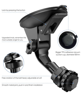 Pixelman backup camera monitor mount with 360-degree ball head allows easy angle adjustment