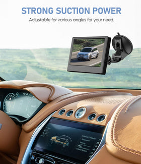 Pixelman backup camera monitor mount on windshield offers secure and quick attachment