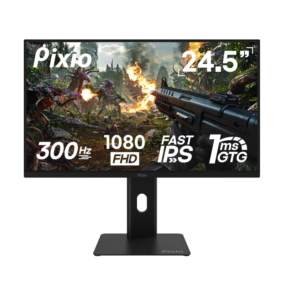 Pixio Hayabusa front view illustrating 300Hz motion for esports