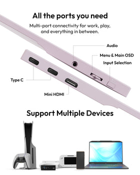 Pixio PX160 Wave Pink paired with console demonstrating portable gaming convenience