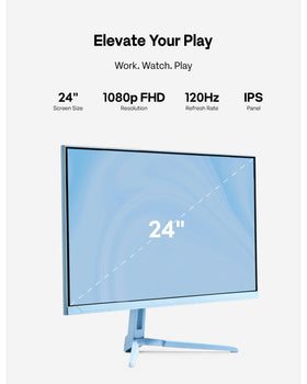 Pixio PX246 Wave Blue 120Hz refresh enables ultra-smooth gaming motion.