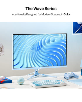 Pixio PX246 Wave Blue vibrant IPS color rendering for sharp, true-to-life visuals.