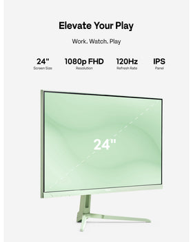 Pixio PX246 Wave mint green accents enhance a stylish gaming setup.