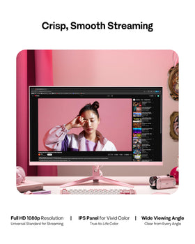 Pixio PX246 Wave Pink Adaptive Sync feature reduces tearing during play.