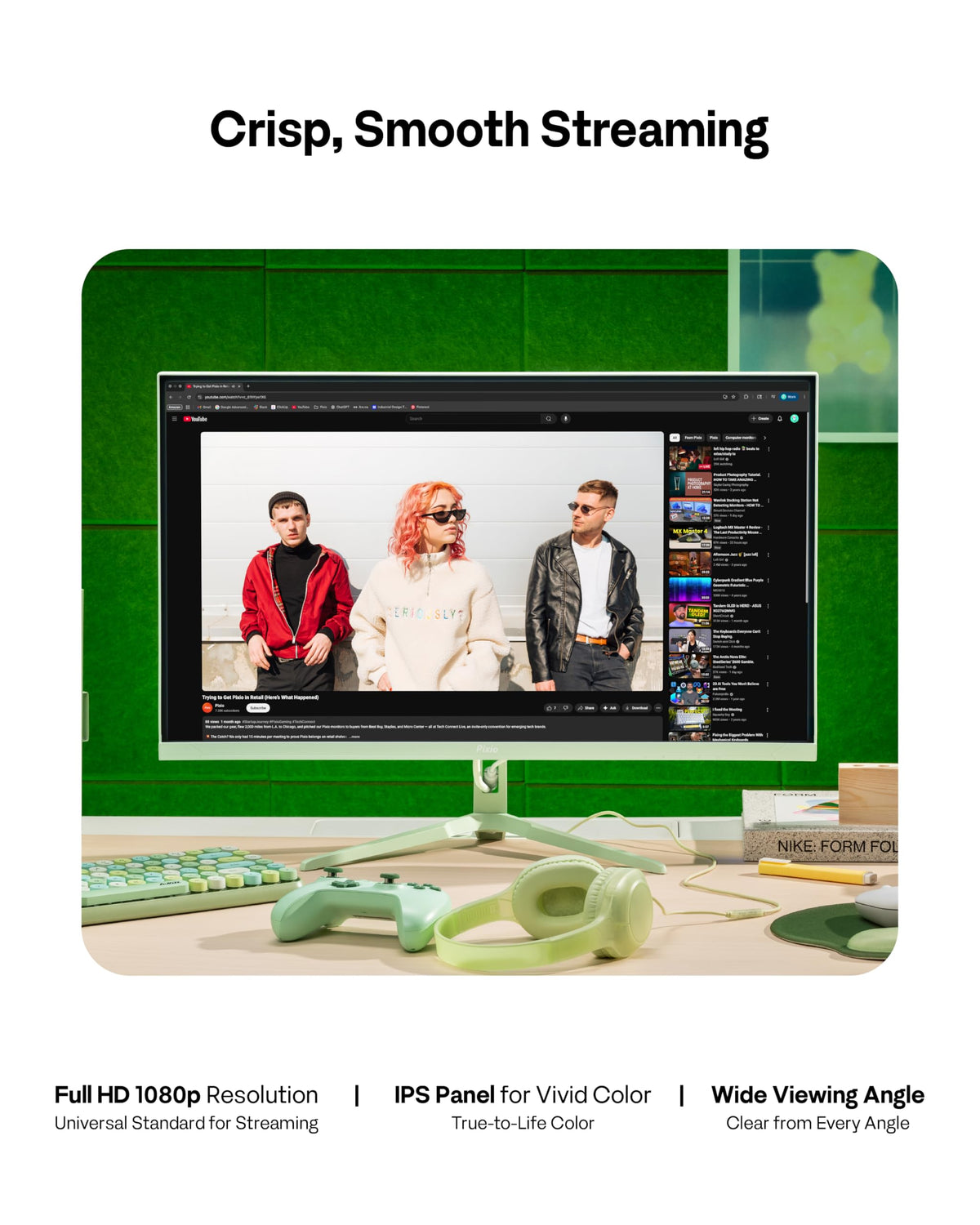Pixio PX246 Wave offers HDMI and VGA ports for flexible connectivity.