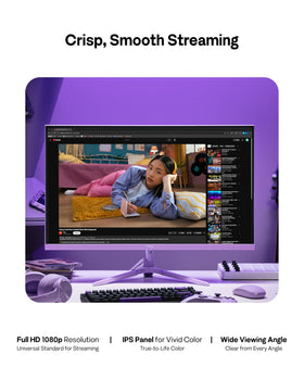Pixio PX246 Wave Purple HDMI and VGA ports offer flexible connectivity.
