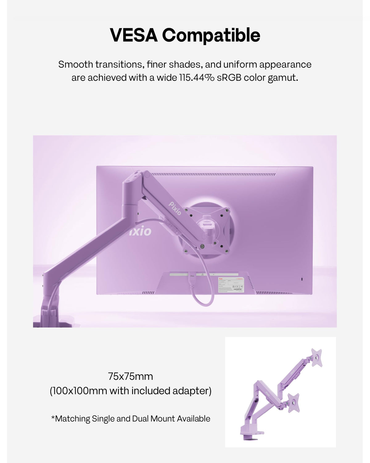 Pixio PX246 Wave Purple setup example shows easy integration with PCs.