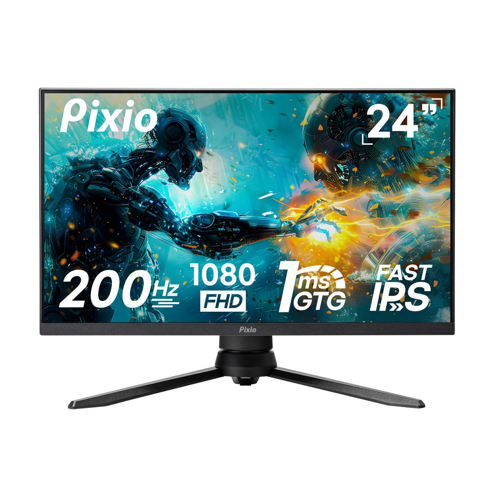 Pixio PX248 PRO V2 front view with slim bezels for immersive gaming.