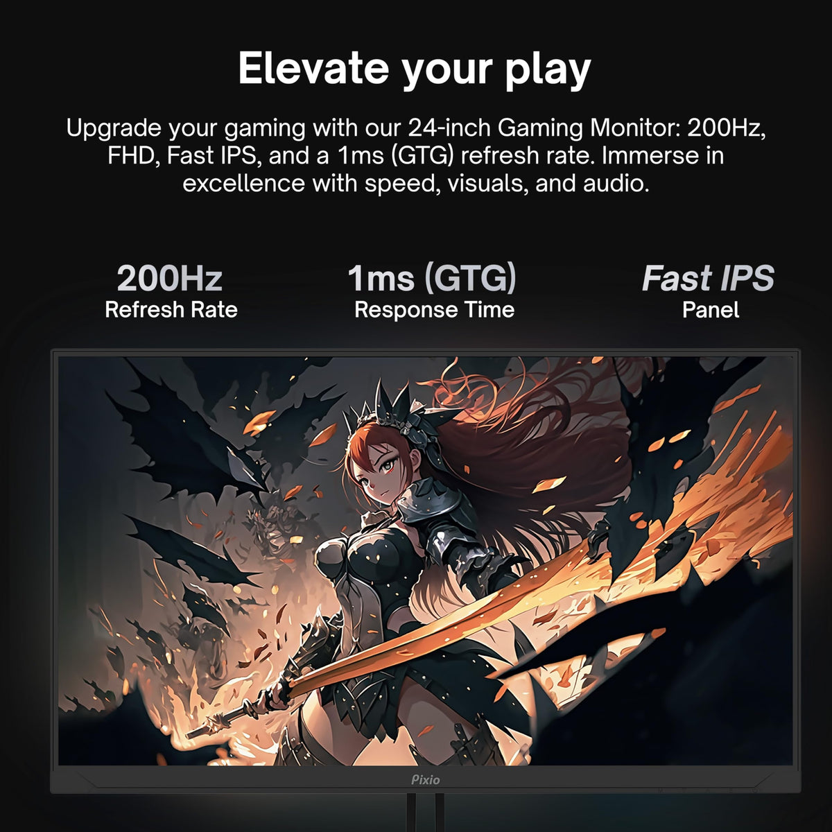 Pixio PX248 Wave 1ms GTG—instant action response for competitive play