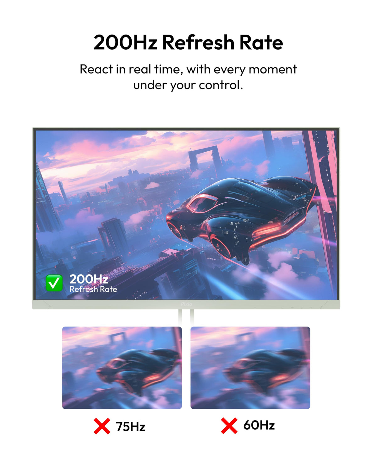 Pixio PX248 Wave Mint 200Hz enables ultra-smooth motion.
