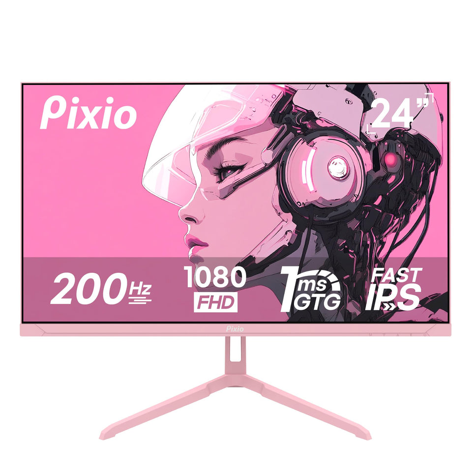 Pixio PX248 Wave Pink front view shows a sleek, ready-to-game look for competitive setups.