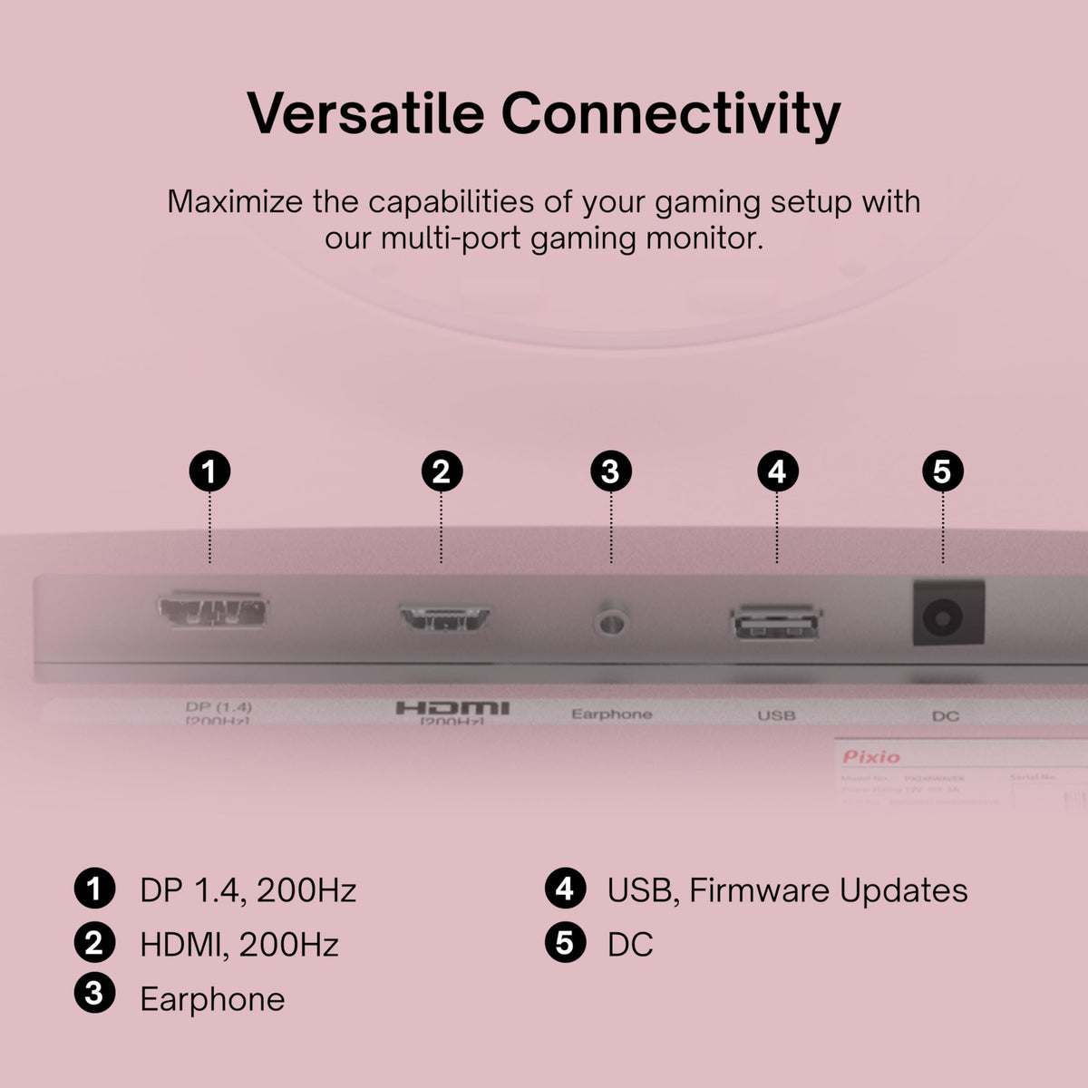 Pixio PX248 Wave Pink on-desk setup reveals vivid 1080p colors and 200Hz responsiveness.