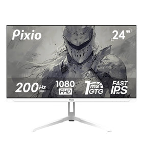 Pixio PX248 Wave White front view shows a 24-inch IPS display with vibrant color accuracy.