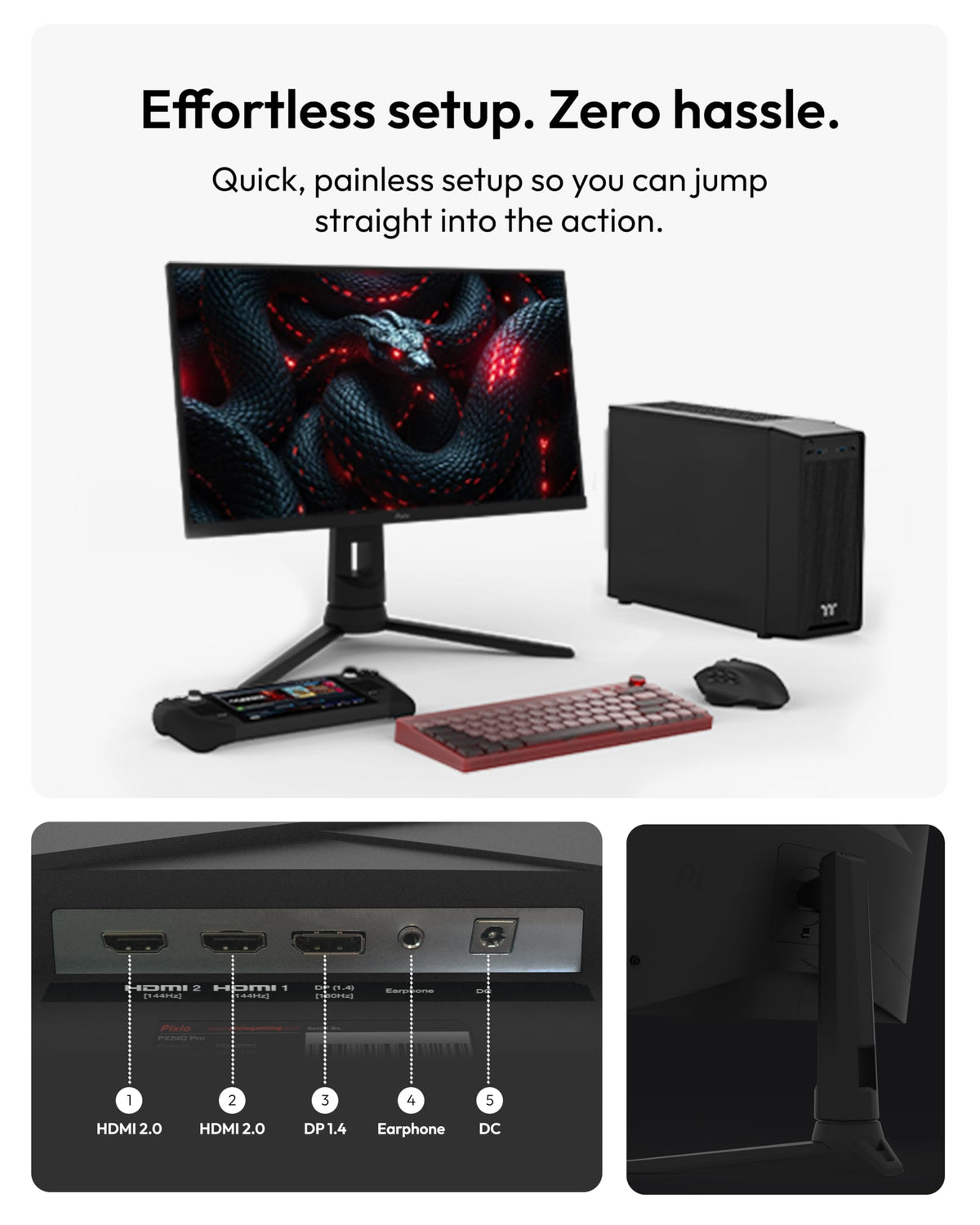 Pixio PX24Q PRO on screen display for quick visual tuning