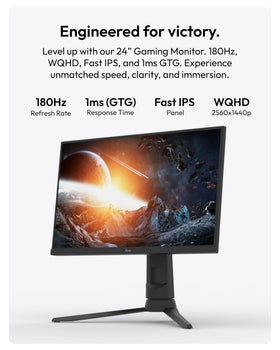 Pixio PX24Q PRO side profile highlighting slim design for compact desks