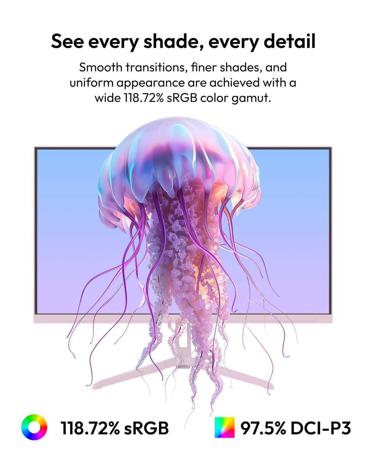 Pixio PX275 Wave Pink adaptive sync reduces tearing for seamless scenes