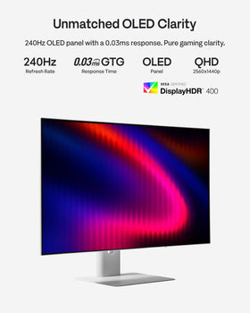 Pixio PX277 OLED Max V2 240Hz refresh enables ultra-smooth motion in fast games.