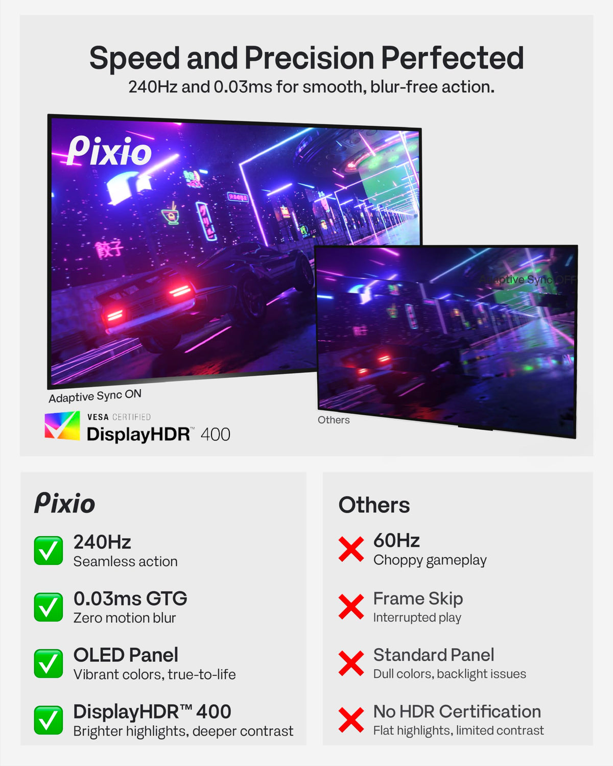 Pixio PX277 OLED Max V2 240Hz refresh for ultra-smooth action