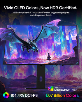 Pixio PX277 OLED Max V2 HDMI/DisplayPort connections for versatile setups