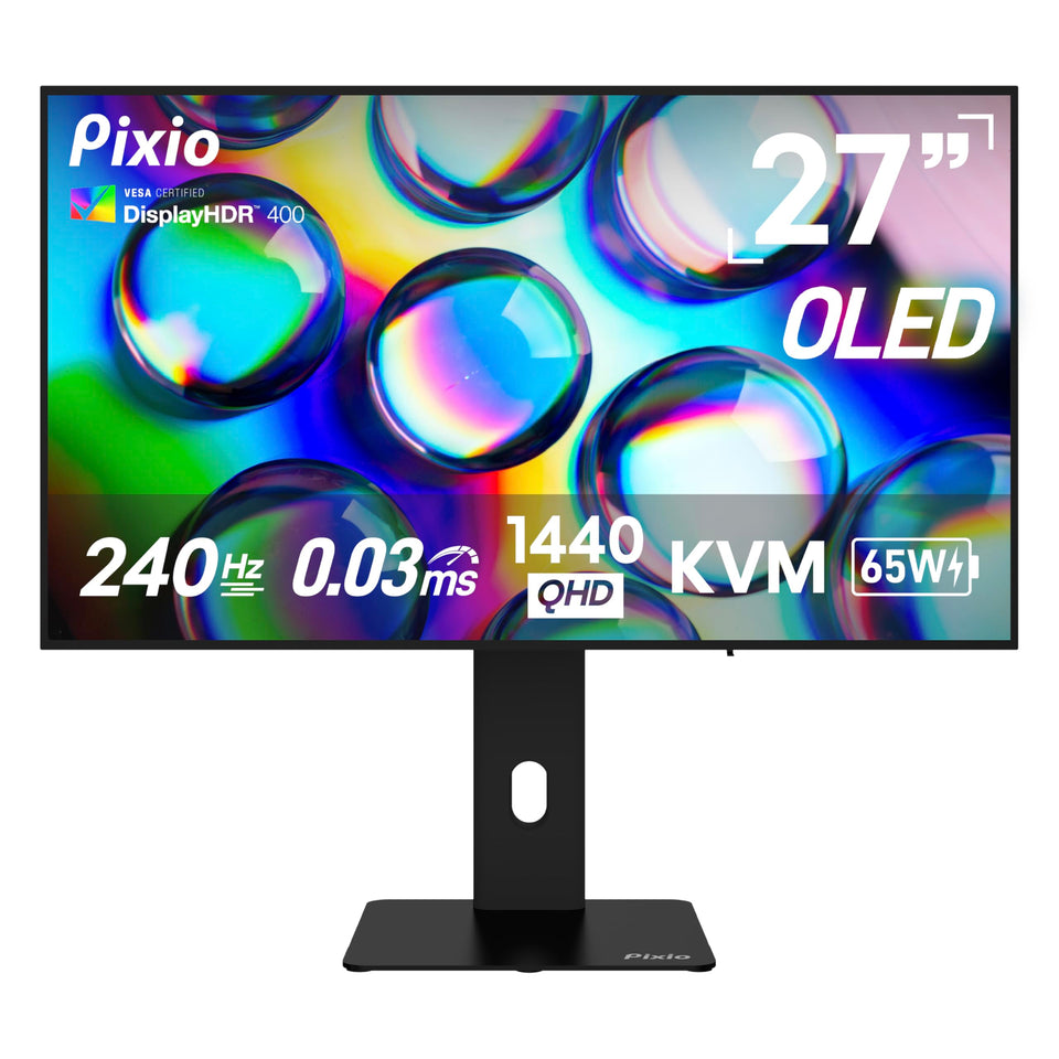 Pixio PX277 OLED Max V2 stand-adjustment for ergonomic, comfortable gameplay
