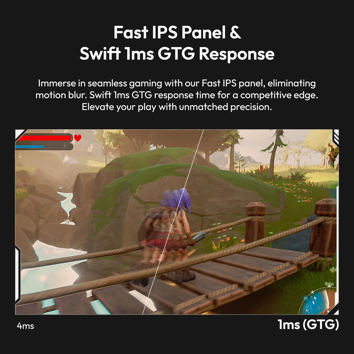 Pixio PX278 Wave 180Hz refresh detail illustrating fast motion performance.