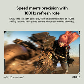 Pixio PX278 Wave 180Hz refresh rate for ultra-smooth action and reduced motion blur.