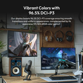Pixio PX278 Wave built-in speakers illustrating integrated audio in a compact monitor.
