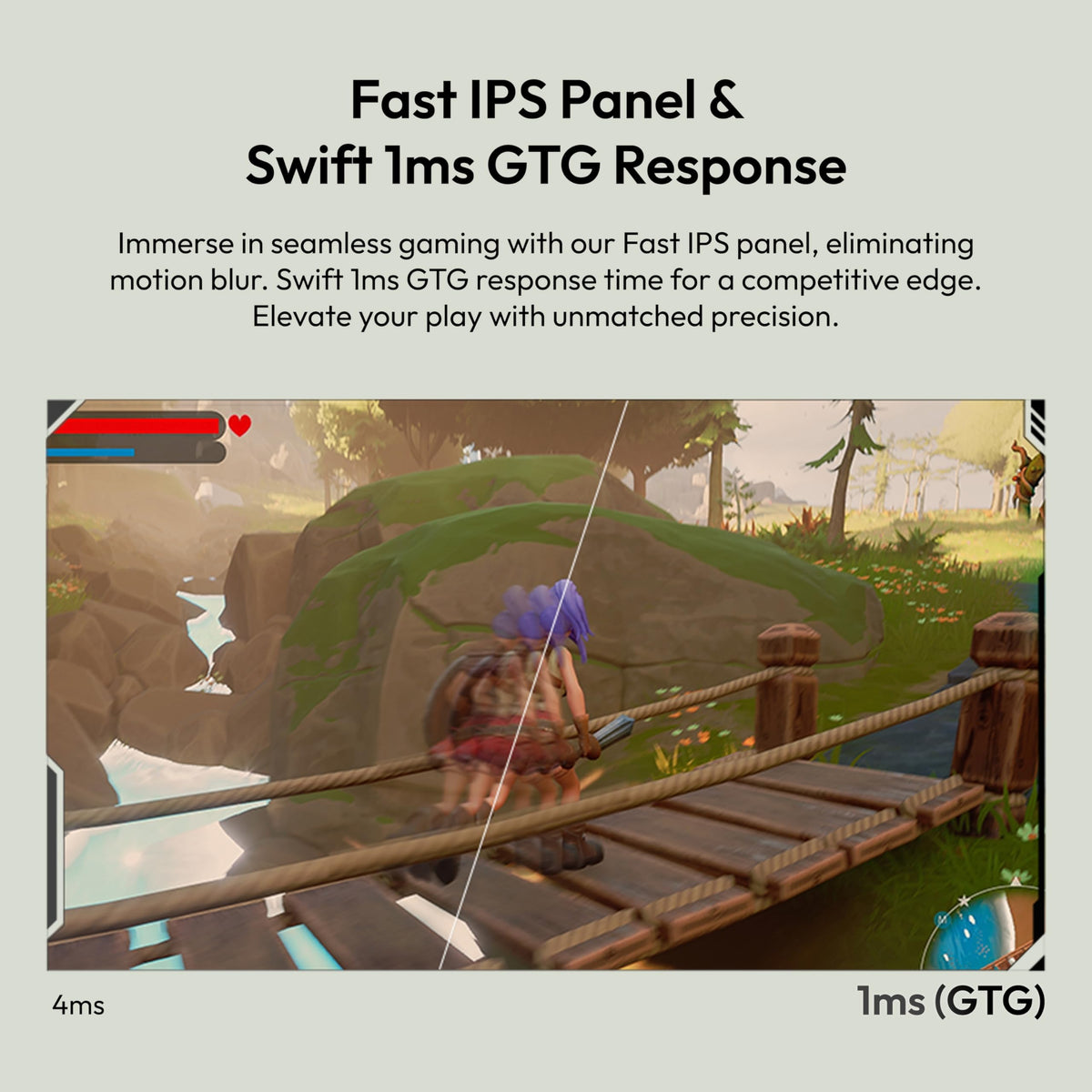 Pixio PX278 Wave 1ms GTG response time minimizes ghosting during fast gameplay.