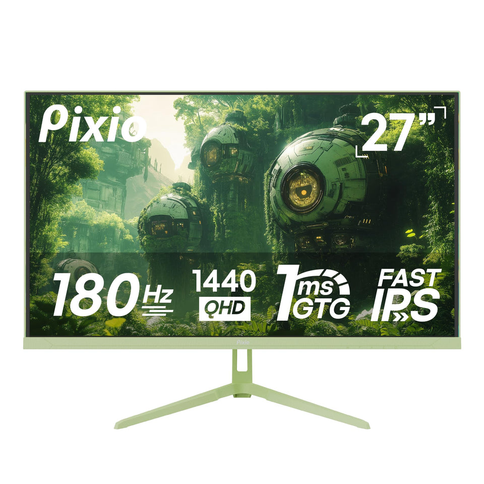 Pixio PX278 Wave mint-green casing, 27-inch IPS monitor for vibrant gaming visuals.