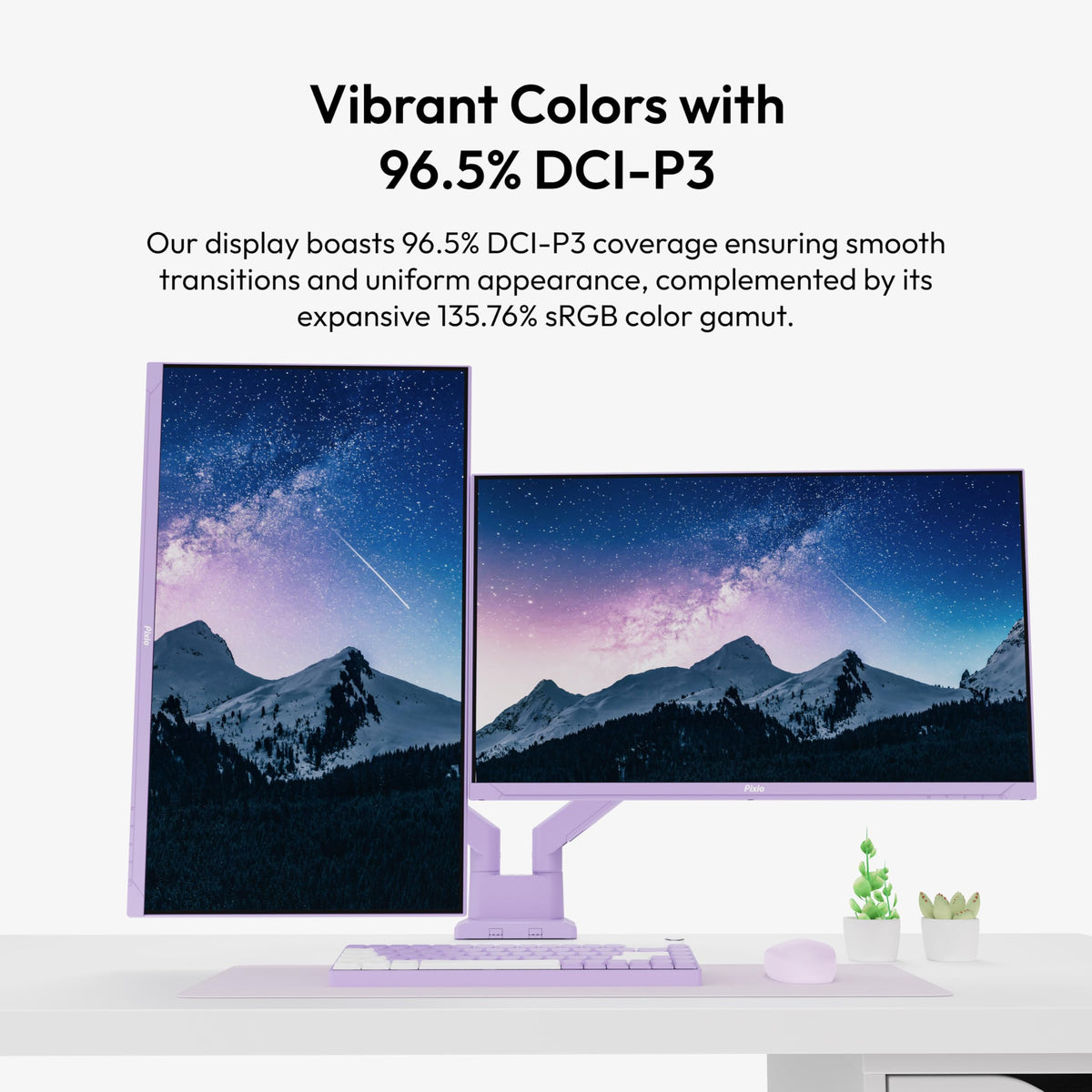 Pixio PX278 Wave Purple built-in speakers for convenient audio while gaming