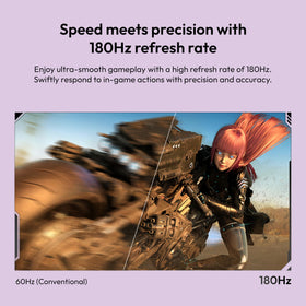 Pixio PX278 Wave Purple ports overview showing DisplayPort and HDMI connectivity for versatile setups