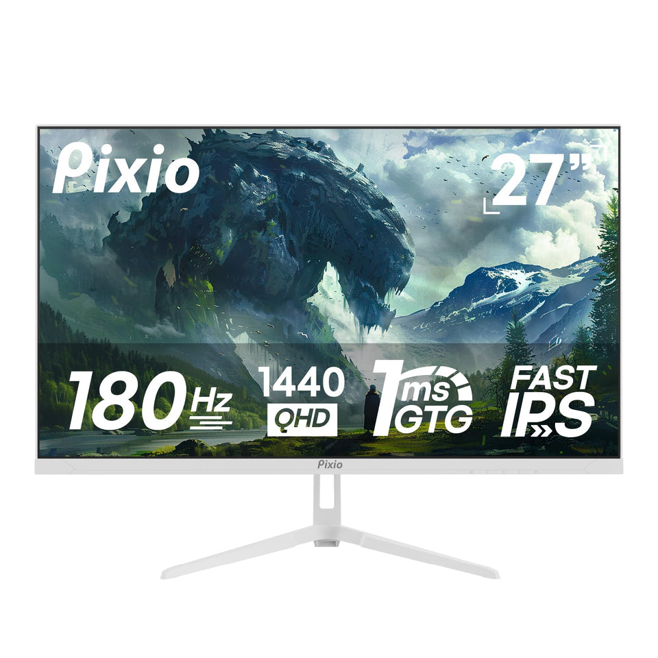 Pixio PX278 Wave White 180Hz 1440p display for smooth gaming and quick reactions.