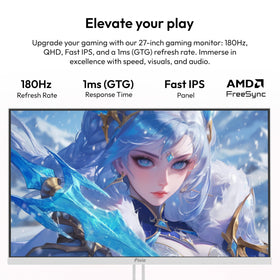 Pixio PX278 Wave White 1ms GTG response for instant in-game actions and reduced blur.