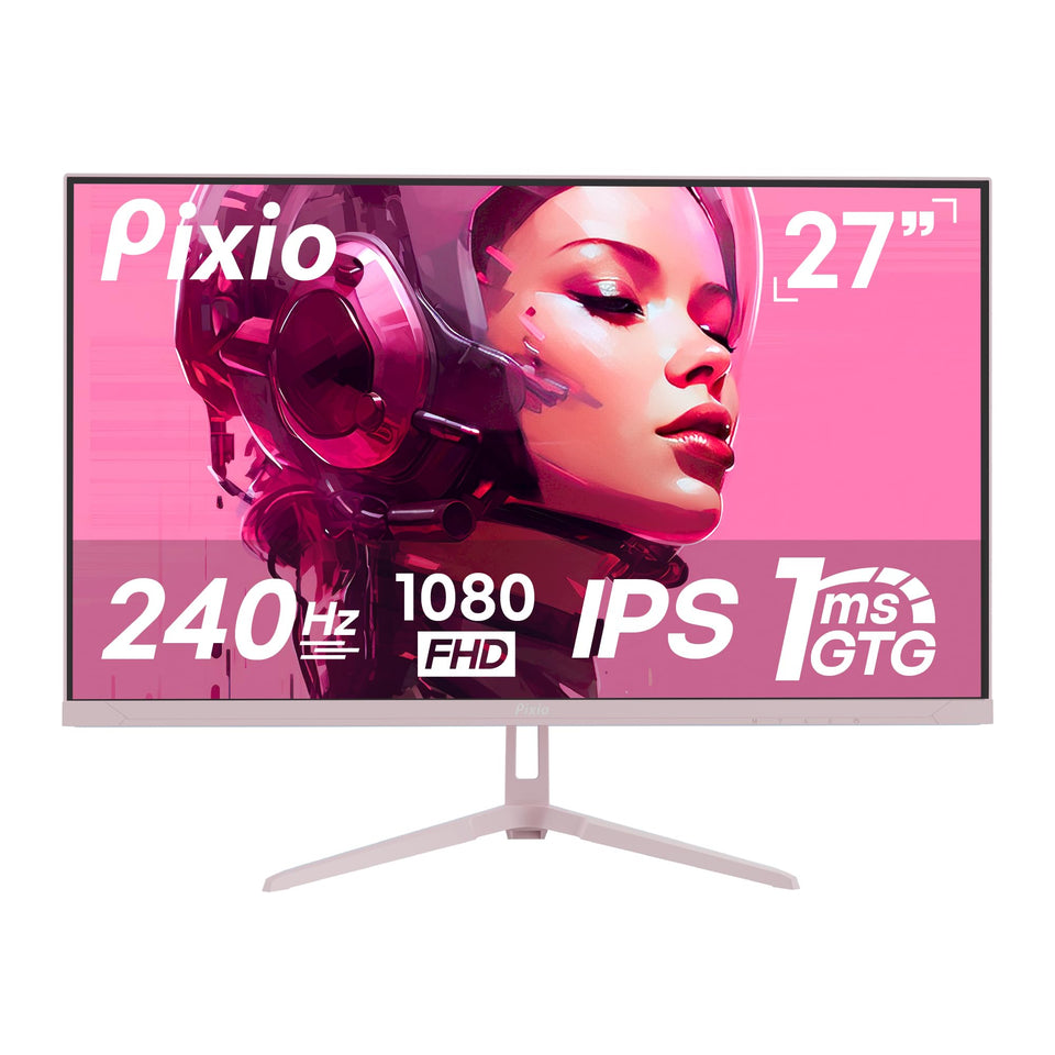 Pixio PX279 Wave Pink front view showing crisp motion and sleek design