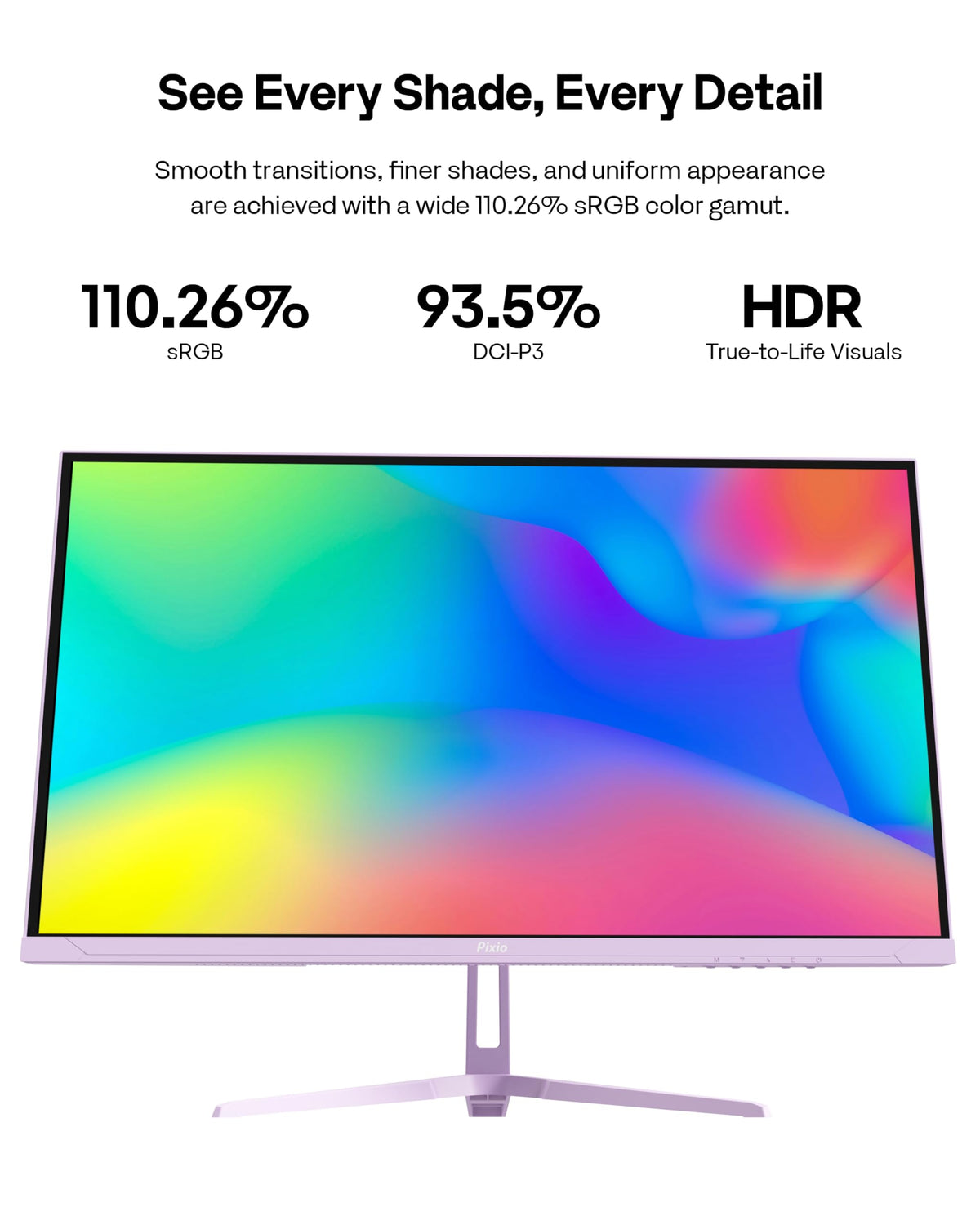 Pixio PX279 Wave Purple contrast test showing deep blacks and brightness.
