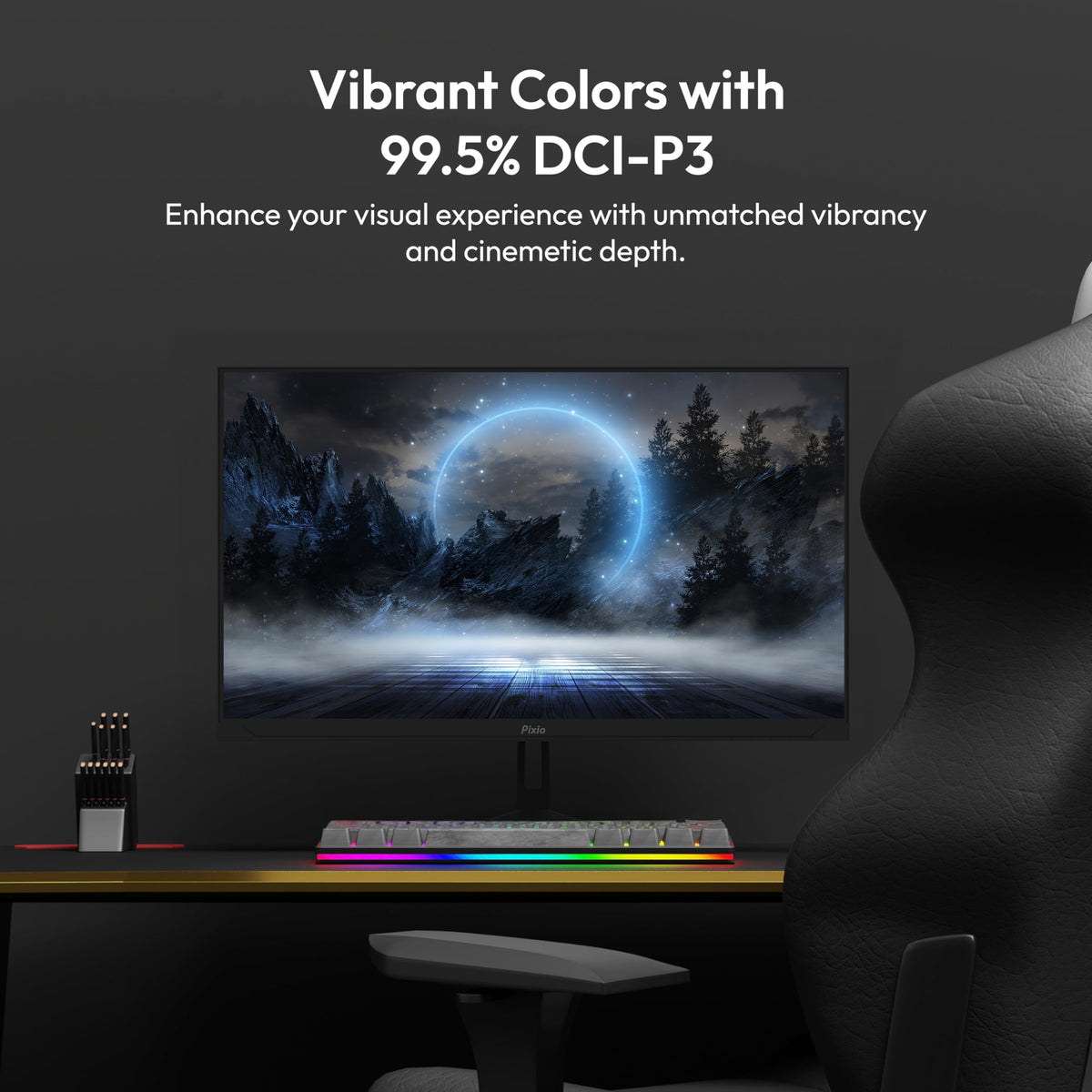 Pixio PX27U Wave offers DisplayPort and HDMI for versatile connectivity needs.