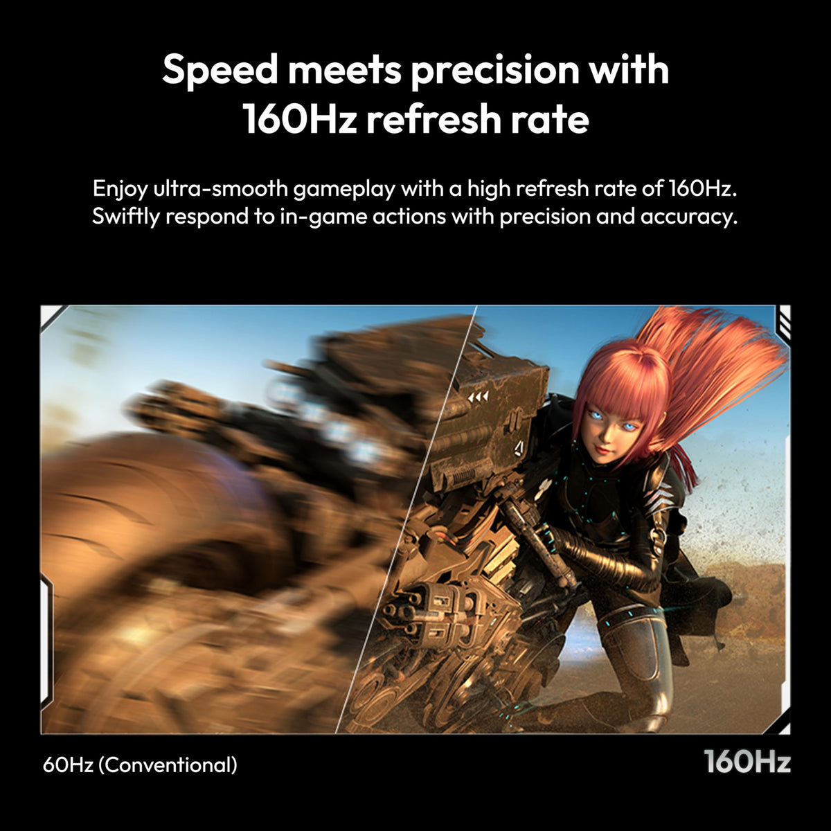 Fast IPS panel on Pixio PX27U Wave minimizes motion blur for sharp action.